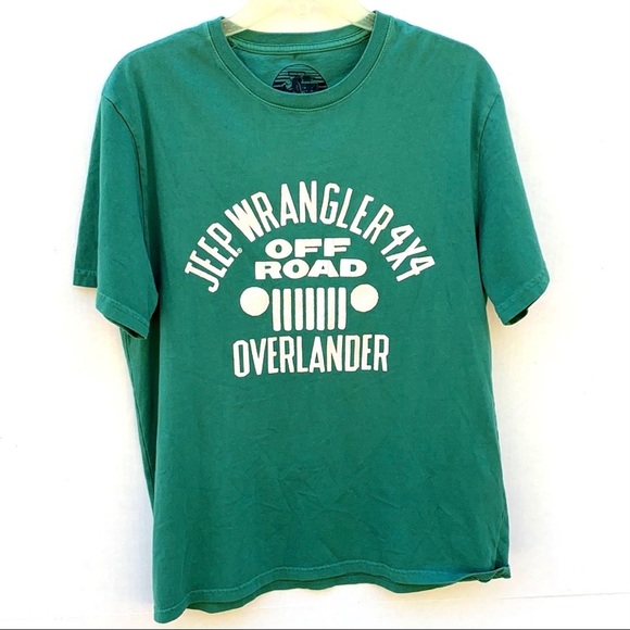 Lucky Brand mens size medium Jeep Wrangler hunter green short sleeve tee - Picture 2 of 8